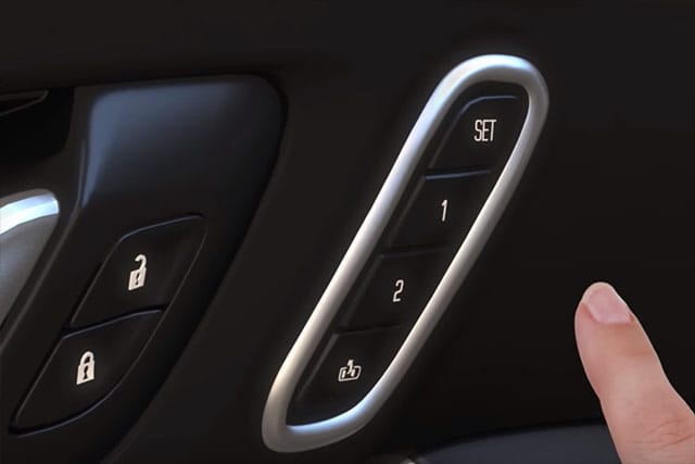 Used pushing memory seat buttons in vehicle